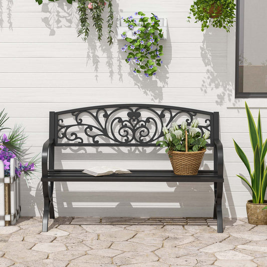 Bancă Exterior Fontă 127×60×85 cm, Neagră