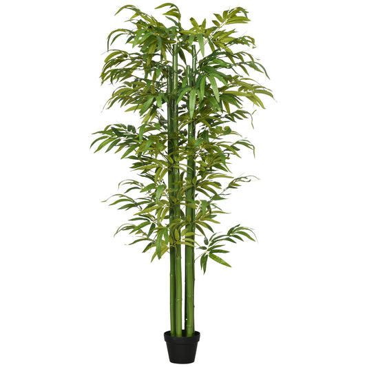 Plantă Artificială de Bambus, 180 cm, Realistă, cu Ghiveci Decorativ pentru Living și Dormitor, Verde