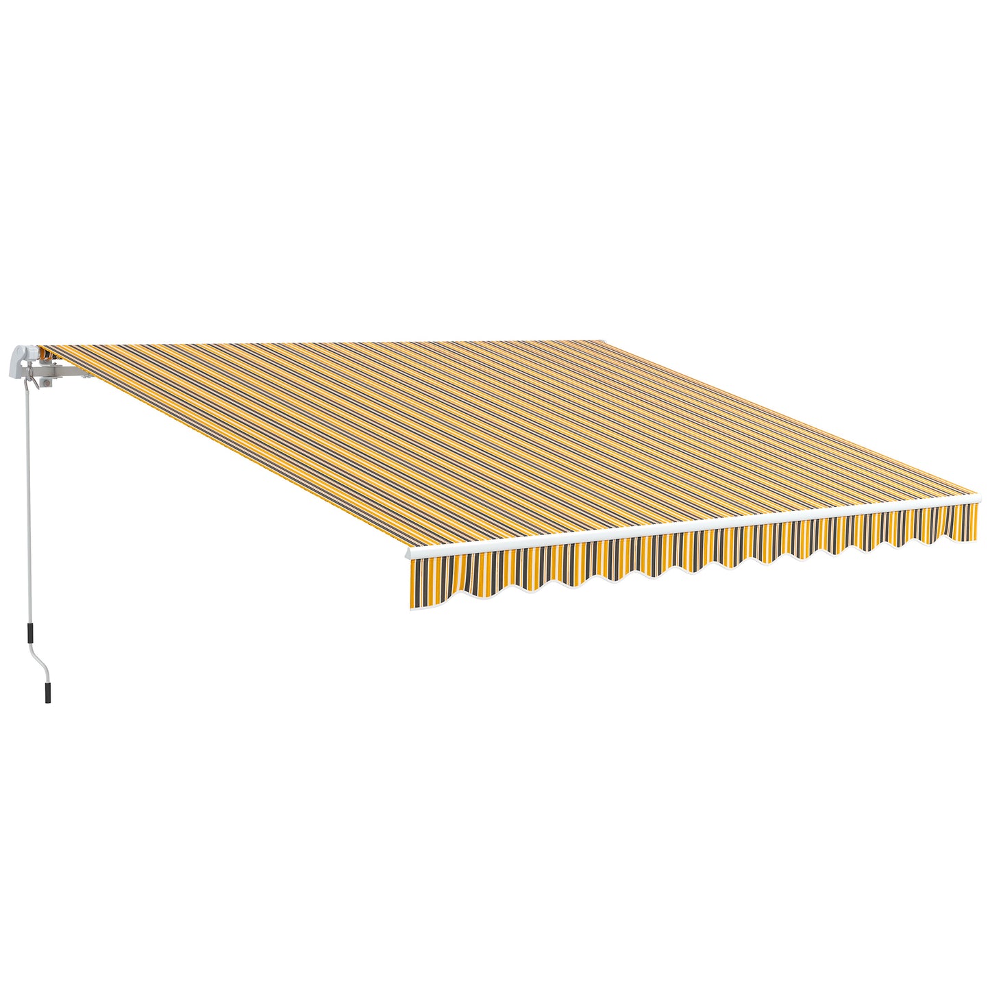Copertină de Soare Retractabilă pentru Exterior cu Brațe și Deschidere Manuală, 350x250 cm, Galben