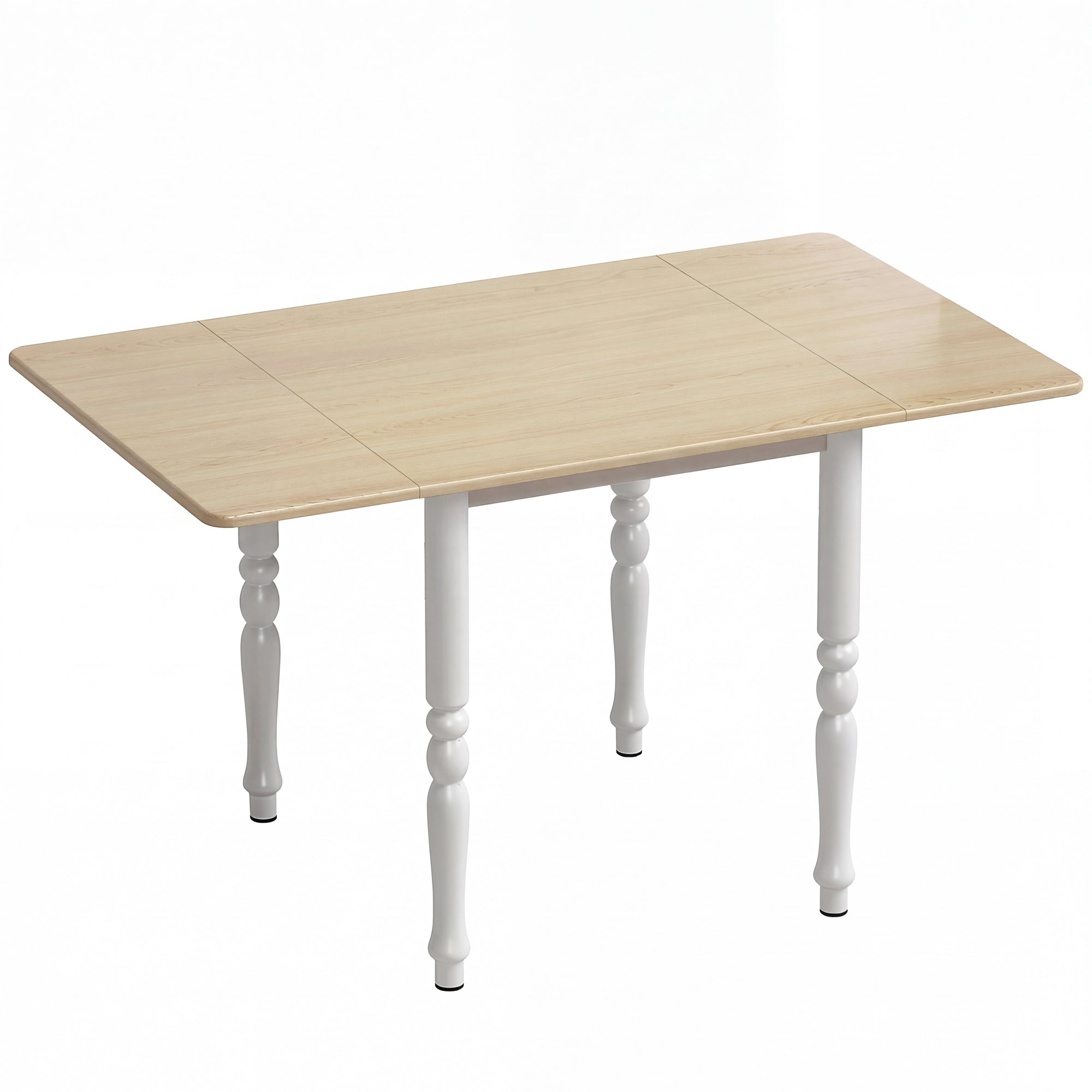 Masă Pliabilă pentru 2-6 Persoane, Extensibilă, Efect de Lemn, Finisaj Natural