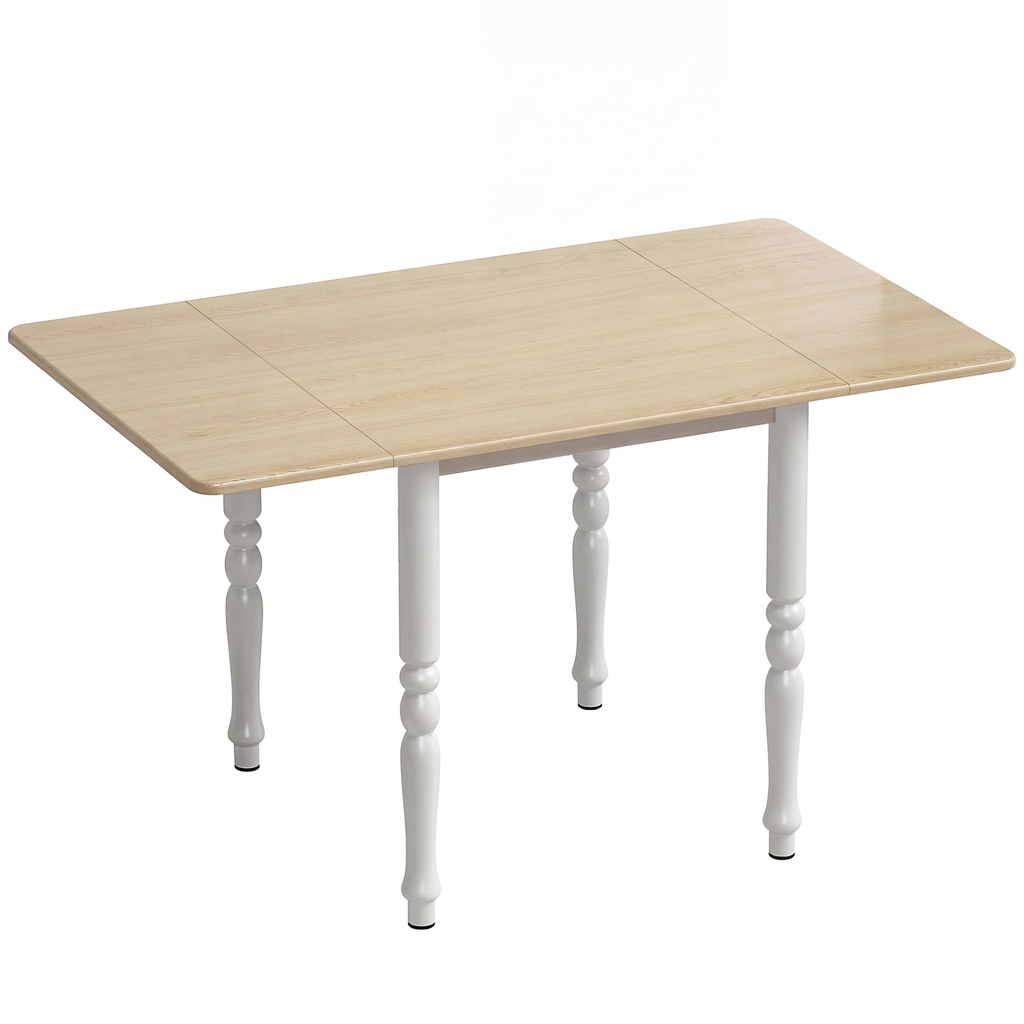 Masă Pliabilă pentru 2-6 Persoane, Extensibilă, Efect de Lemn, Finisaj Natural