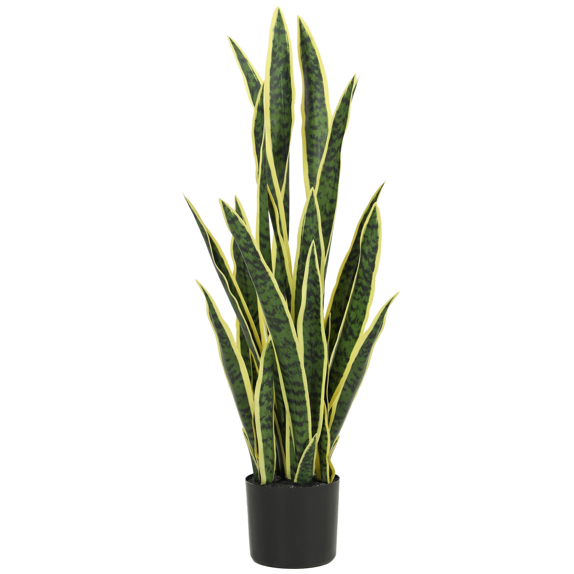 Sansevieria Artificială cu Ghiveci pentru Interior și Exterior cu 21 de Frunze Ajustabile, Ø20x90 cm