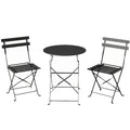 Set Bistro Exterior, Mobilier Pliabil cu Masă și 2 Scaune, Negru