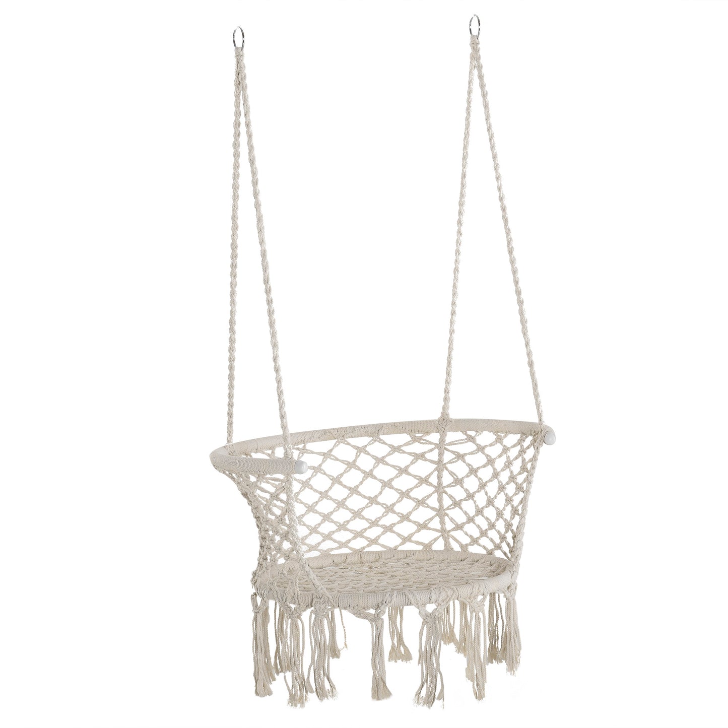 Hamac de gradina Boho Chic Scaun Suspendat pentru Interior si Exterior Crem