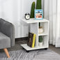 Masa Living cu 2 rafturi deschise si 4 roti pivotante, MDF, 45x35x58cm, alb