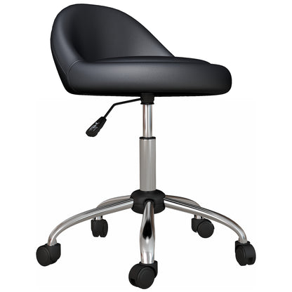 Scaun rulant pentru scalon din piele PU cu spatar, Scaun pentru salon cu inaltime reglabila