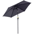 Umbrela de Gradina cu Manivela, din Aluminiu si Poliester Gri si Negru, Φ2,6x2,35m