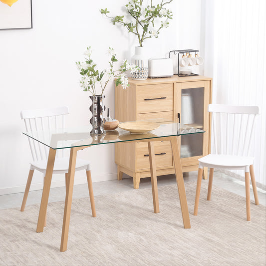Masa de sufragerie dreptunghiulara pentru max 4 persoane, din otel cu blat din sticla securizata, pentru bucatarie, sufragerie 120x60x76cm