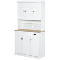 Bufet de Bucatarie, spatii de depozitare multiple, blat pentru cuptor si design modern, Alb