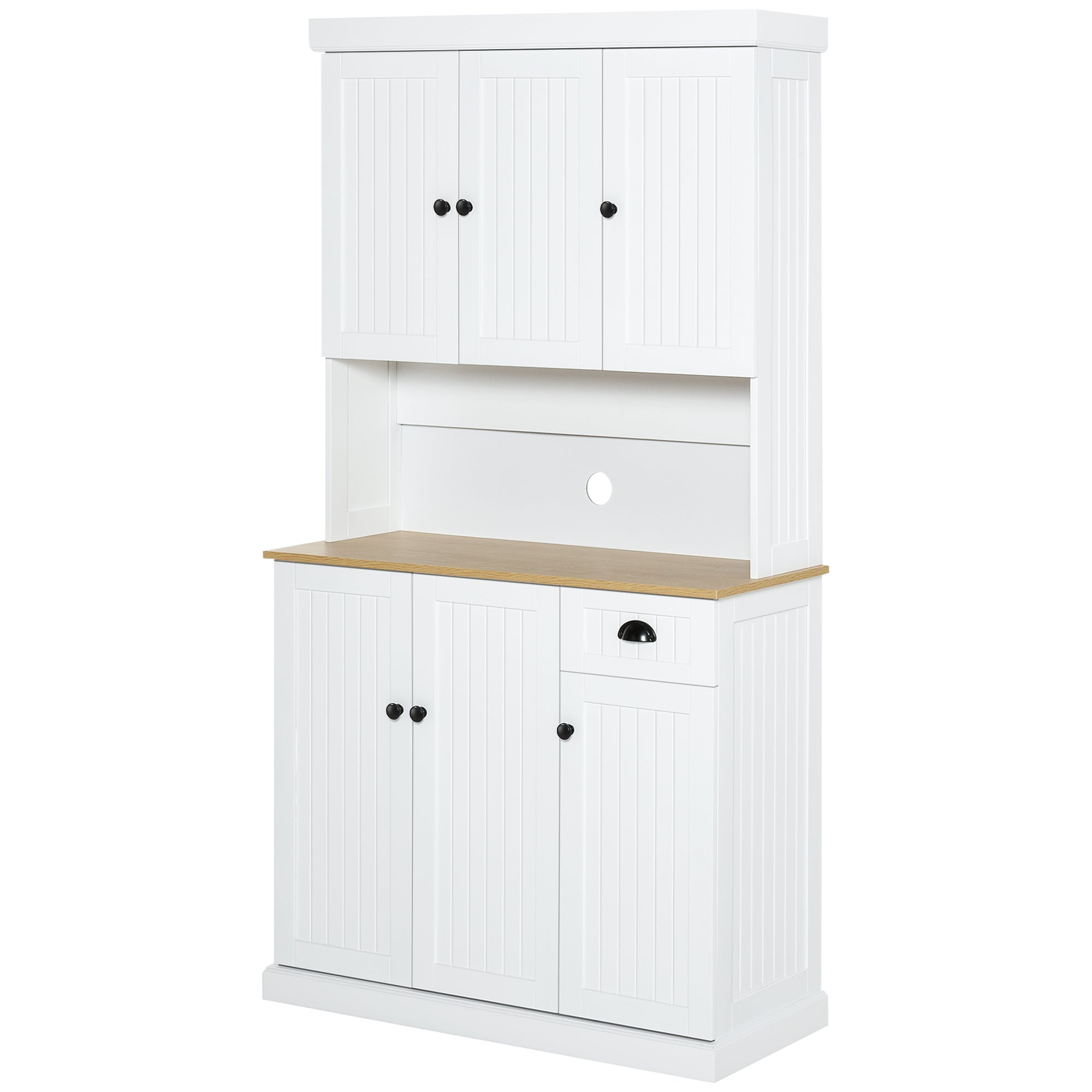Bufet de Bucatarie, spatii de depozitare multiple, blat pentru cuptor si design modern, Alb