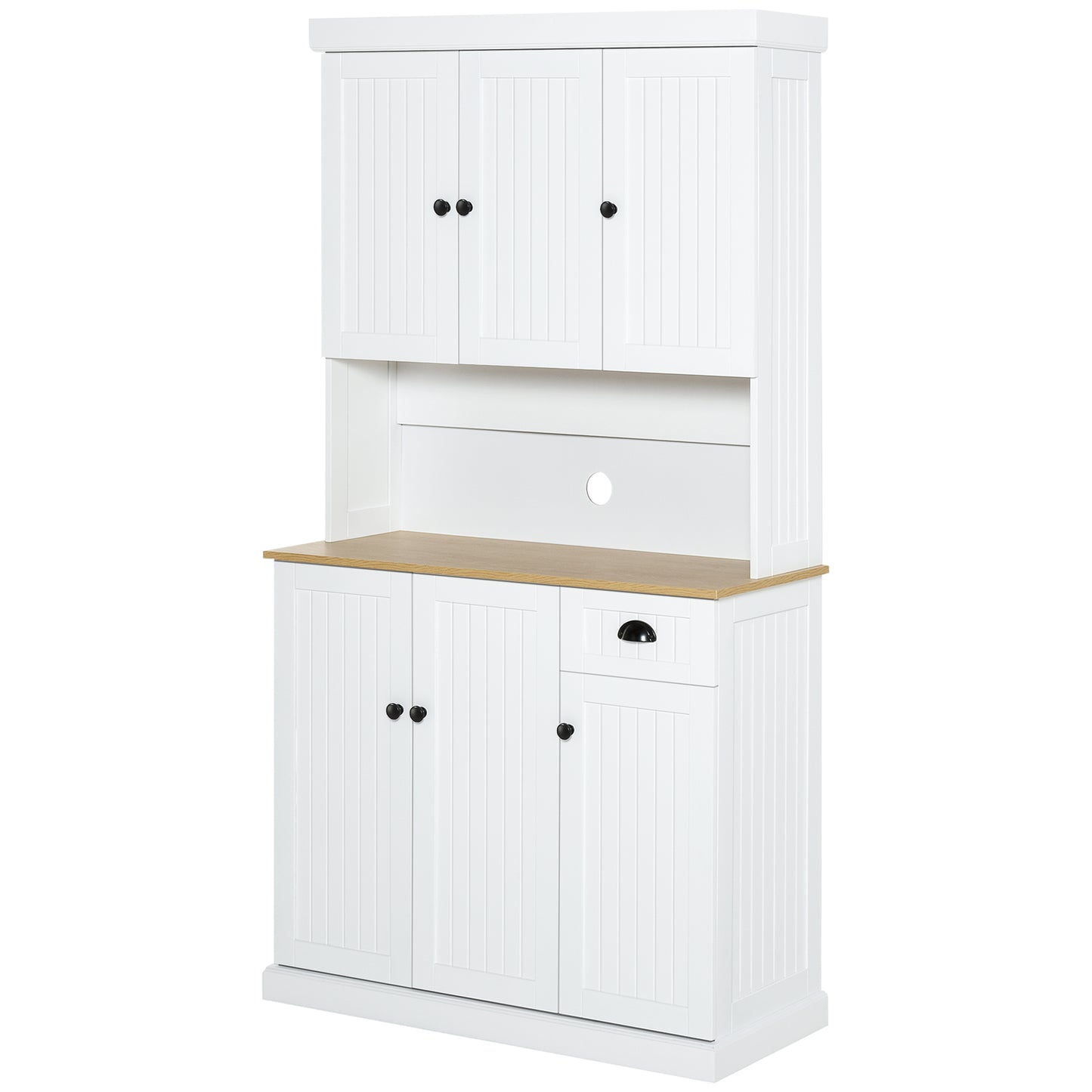 Bufet de Bucatarie, spatii de depozitare multiple, blat pentru cuptor si design modern, Alb