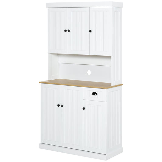 Bufet de Bucatarie, spatii de depozitare multiple, blat pentru cuptor si design modern, Alb