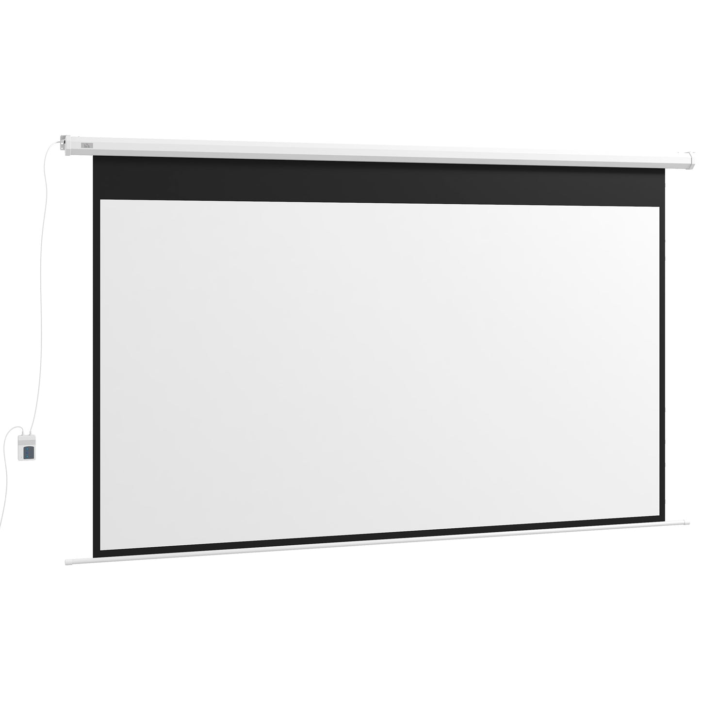 Ecran de Proiecție Motorizat 120" 16:9 cu Telecomandă, Montare pe Perete și Tavan, Alb