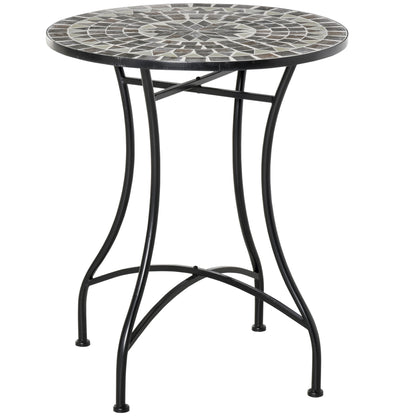 Masuta de Gradina si Exterior din Metal si Ceramica Neagra