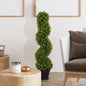 Plantă Artificială Eucalipt Spiralat cu Ghiveci Inclus Rezistent la Raze UV, Ø17,5x90 cm, Verde