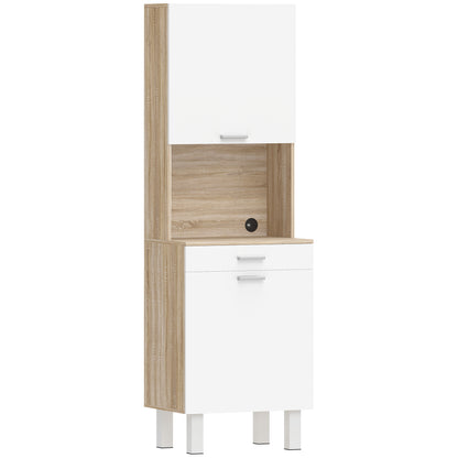Mobilier Bucătărie 174 cm cu Sertar, Rafturi, Blat și Orificiu pentru Cabluri
