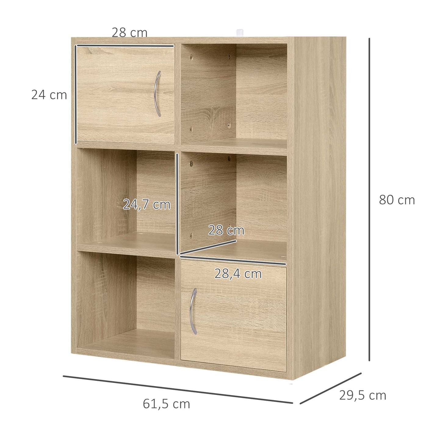Biblioteca Lemn Natural – Compartimente si Usi Basculante