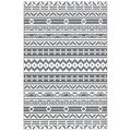 Covor de Exterior Reversibil cu Model Geometric și Geantă Inclusă, 182x274 cm, Gri și Alb