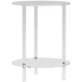 Masă Joasă Rotundă cu 2 Niveluri din Acrilic pentru Interior, Ø40x50 cm, Transparentă