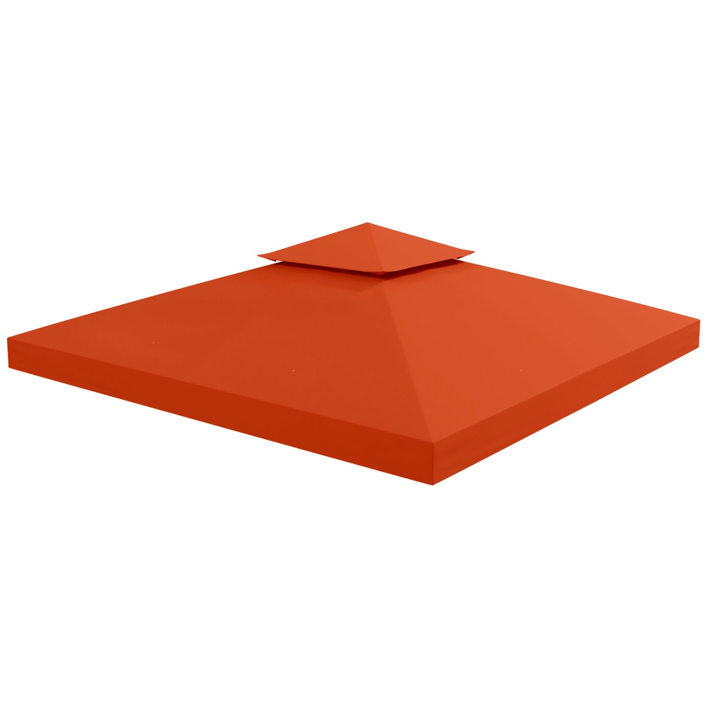Capac de Foișor, Acoperiș pentru Foișor cu 8 Găuri de Drenaj și Curele Velcro, 3x3 m, Roșu Ruginiu