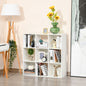 Bibliotecă Modulară cu 9 Compartimente Cub, Etajeră Depozitare Cărți și Jucării, Alb Mat, 91.5x29.5x91.5 cm