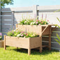 Jardinieră Înălțată pe 2 Niveluri cu Rafturi din Lemn, 119,5x102x76,5cm, Maro