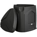 Compostor de Grădină 240L Triunghiular Rotativ cu 66 Guri de Aerisire și 3 Uși, din PP, 78x75x78 cm, Negru