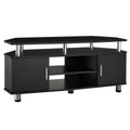 Comoda TV cu 2 compartimente inchise raft blat benzi antiderapante negru