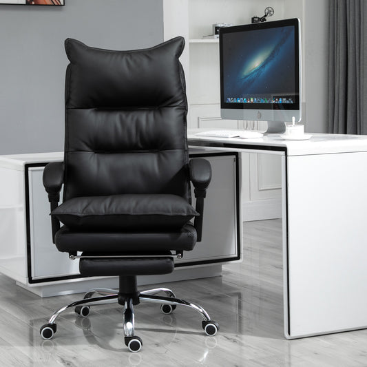 Fotoliu Birou Negru – Rabatabil, Suport Picioare & Ergonomic