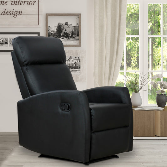 Fotoliu Relax Rabatabil Ergonomic Piele Sintetica 65 × 92 × 100cm, Negru