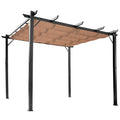 Foisor Pergola de Gradina 3X4m Prelata Culisanta in Poliester Impermeabil si Schelet in Aluminiu
