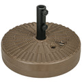 Bază pentru Umbrelă cu 2 Butoane Incorporate, din HDPE și Oțel, Ø51x36 cm, Maro și Negru