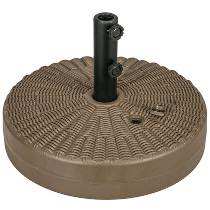 Bază pentru Umbrelă cu 2 Butoane Incorporate, din HDPE și Oțel, Ø51x36 cm, Maro și Negru