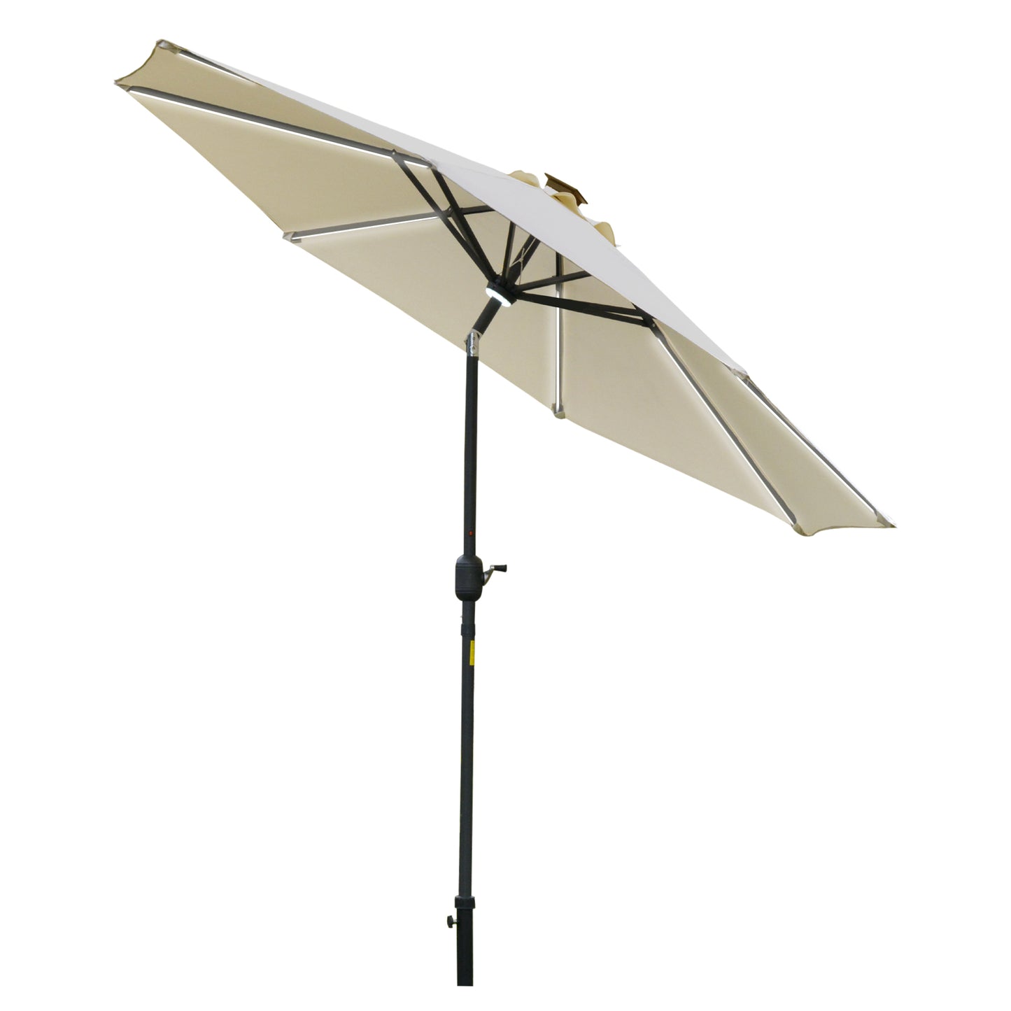 umbrela de gradina cu leduri, Φ266x245cm, crem