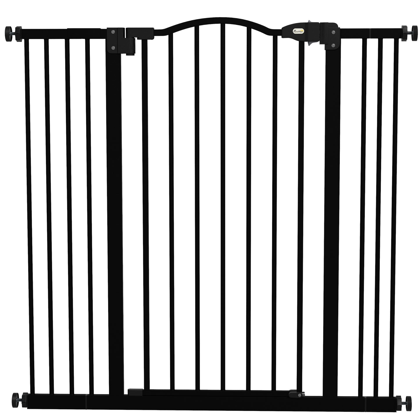 Poartă Extensibilă pentru Câini cu 4 Șuruburi Reglabile, din Metal și Plastic, 74-100x94 cm, Negru