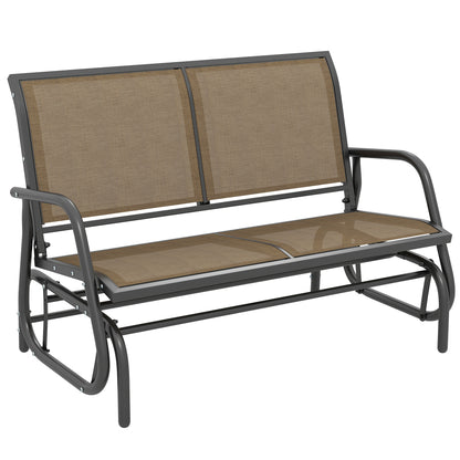 Banca Tip Leagan 2 Locuri din Metal, Negru, 123x70x87 cm