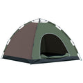 Cort pentru Camping Pop-Up pentru 4 Persoane cu Geanta pentru Transport, Carlige pentru Lampa si Buzunare pentru Depozitare, 210x210x135cm