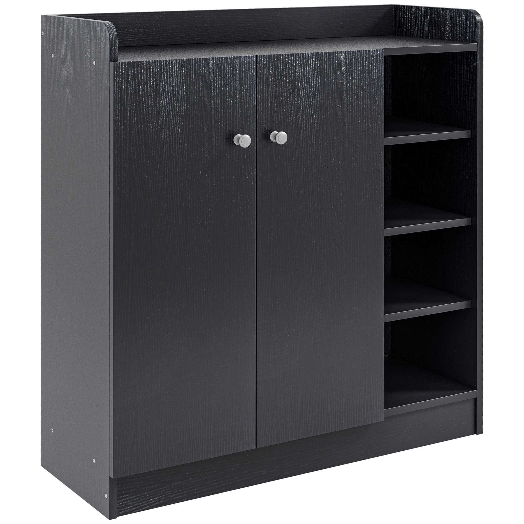 Dulap Pantofi Negru – 2 Usi Basculante, 83×30×90 cm