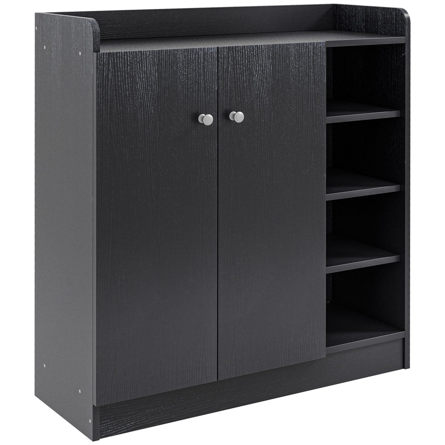 Dulap Pantofi Negru – 2 Usi Basculante, 83×30×90 cm