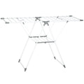 Uscător de Rufe cu 2 Niveluri Reglabil pe 4 Înălțimi, Uscător cu Picioare Antiderapante din Metal și Plastic, 156,5x61,5x97 cm, Alb