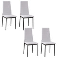 Set 4 Scaune Moderne – Alb, Metal & Textil pentru Camera de Zi