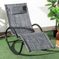 Șezlong balansoar Zero-Gravity pentru exterior, impermeabil, cu pernă pentru cap, 155x61x88 cm, gri