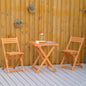 Set 3 Piese Masa si Scaune de Gradina Pliabile din Lemn pentru Exterior