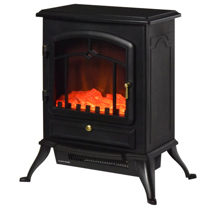 Semineu Electric cu Efect Flacără de Podea Putere 950W /1850W 42x28x54cm Negru