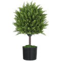 Plantă Artificială Cedru Rezistentă la Raze UV cu Ghiveci, Ø14,5x55 cm, Verde
