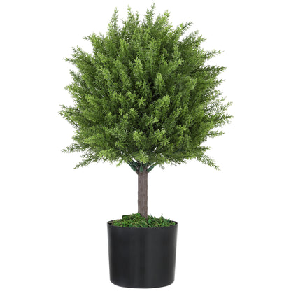 Plantă Artificială Cedru Rezistentă la Raze UV cu Ghiveci, Ø14,5x55 cm, Verde
