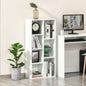 Bibliotecă din Lem Stil Vintage Cubica cu 7 Suporturi Diferite din MDF pentru Casă și Birou, 50x24x106 cm, Alb