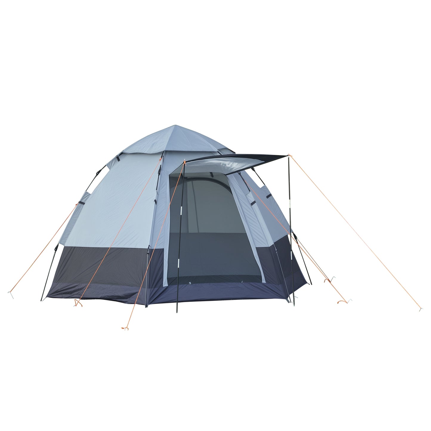 Cort de Camping pentru 2 Persoane cu Deschidere Automată și Accesorii Incluse, 2.6x2.6x1.5 m, Gri