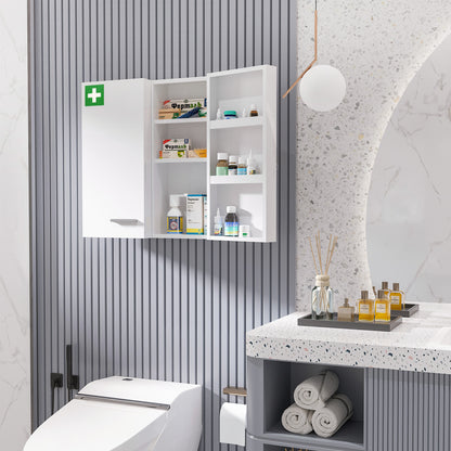 Dulap pentru medicamente cu 6 rafturi, cu încuietoare și 2 chei, din oțel, 55x18x60 cm, alb