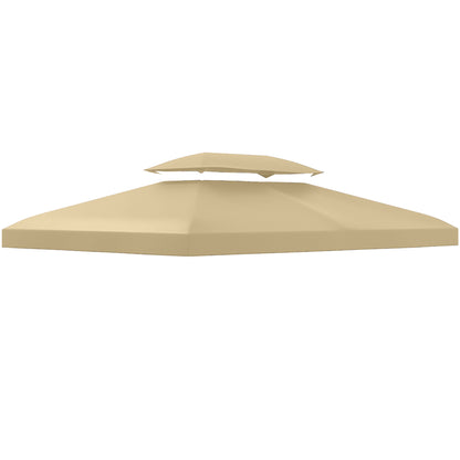 Acoperiș de Rezervă pentru Pavilion 4x3 m din Poliester Anti-UV cu Structură în 2 Nivele, Crem